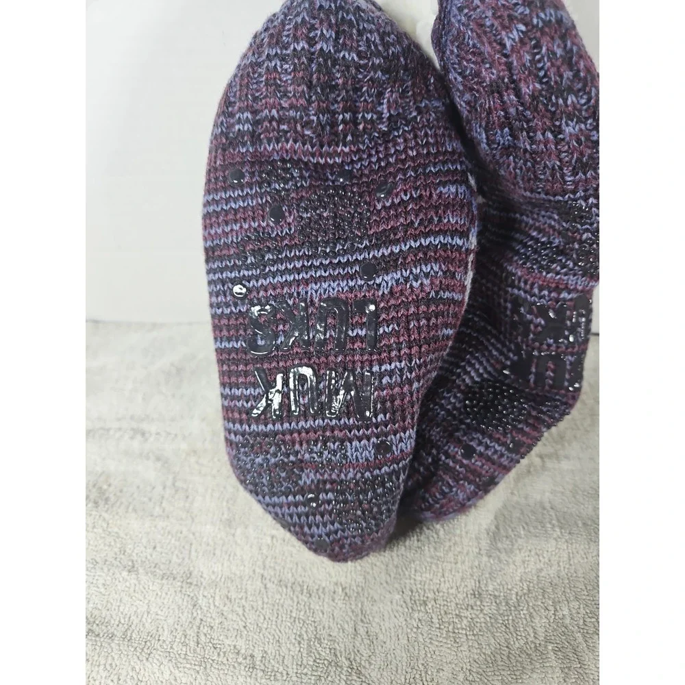 Muk Luks Sherpa Lined Cabin Socks Womens L/XL 8-10  NWT Cozy Lining NonSlip 1672